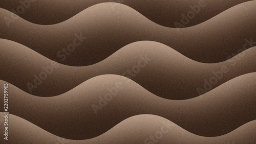 Brown wavy abstract background with grain texture, mimicking sand dunes or desert ripples. Ideal for modern minimal wallpapers