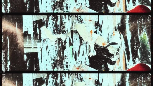 Urban abstract collage of torn street posters