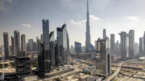 dubai skyline from a high vantage point 
