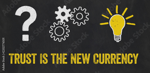Question Mark, Gears, Light Bulb Concept - Trust Is the New Currency