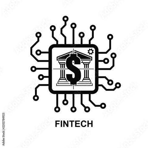 Fintech icon. Financial technology isolated on background vector illustration.