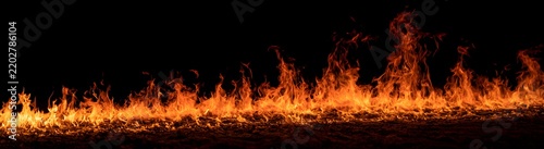 An expressive cinematic portrait featuring a continuous wall of fire
