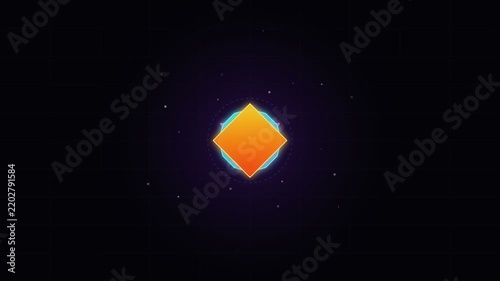Glowing blue light point shines brilliantly in the center of complete darkness.