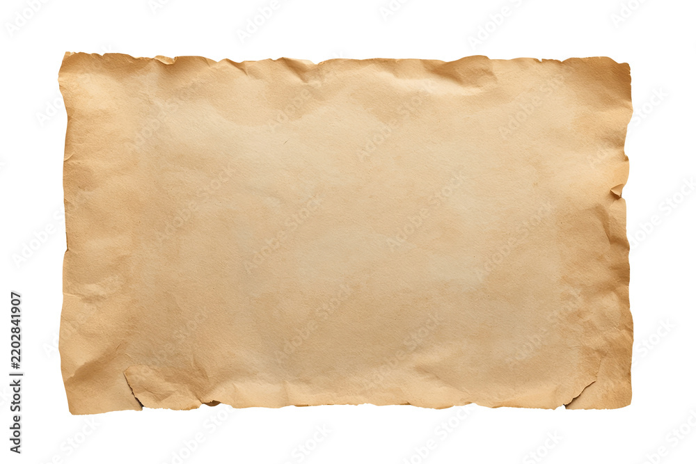 Fototapeta premium Warm blank parchment rectangle with softly burnt edges