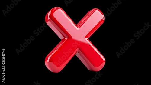 3D Glossy Red X Mark Cancel Error Icon For Error Notifications And Incorrect Answers