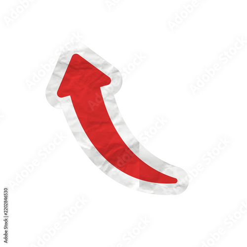 Crumpled arrow upside