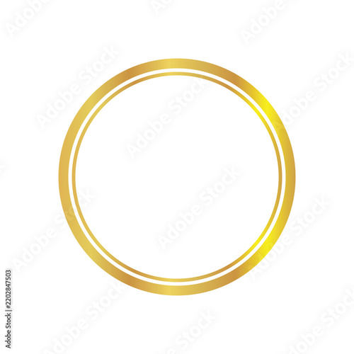 Double gold circle frame vector illustration for elegant luxury badge and emblem design
