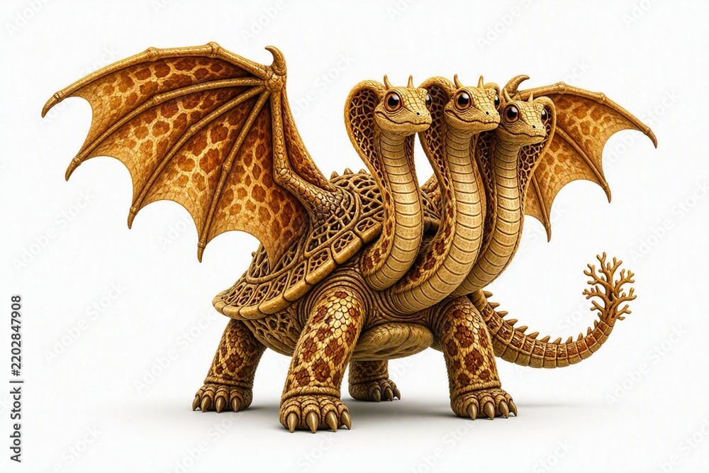 Fototapeta premium Prehistoric monster with more than on head