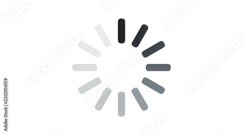 Minimalist loading spinner icon with transparent background for digital interfaces