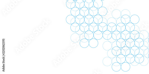 Abstract blue circles geometric lines on background. transparent clear calm water surface texture with splashes and bubbles for cosmetic abstract design. Suit for cover, poster. vector illustration. 