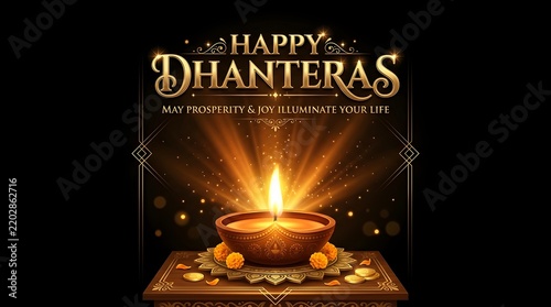 Celebrating the radiant festival of dhanteras a harbinger of prosperity and auspicious beginnings filled with shimmering lights golden blessings and the warmth of togetherness embracing