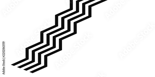 Cuadro en lienzo Isometric 3D geometric stepped staircase perspective lines vector