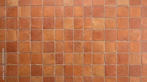 Handmade Terracotta Ceramic Tile Floor Texture mockup