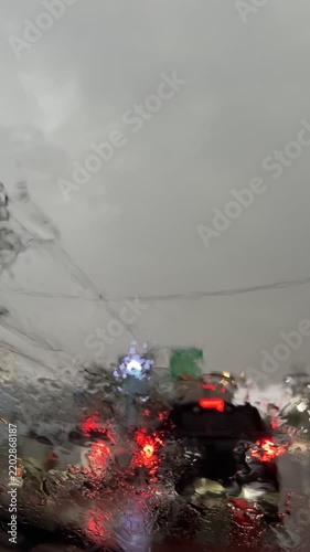 car driving through the fog