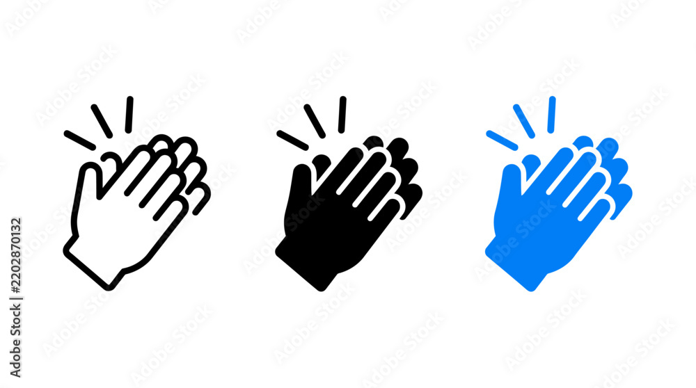 Obraz premium Clapping hands icon vector design set representing applause and gratitude