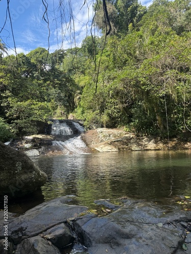 Veloso Waterfall in Ilhabela, Brazil.