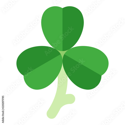 shamrock three-leaf clover flat icon