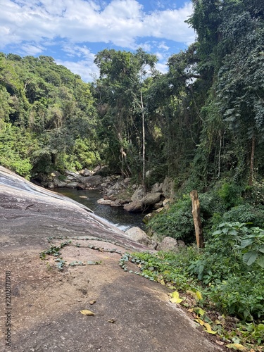 Veloso Waterfall in Ilhabela, Brazil.