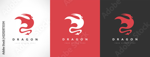 Dragon logo vector. Mythical animal