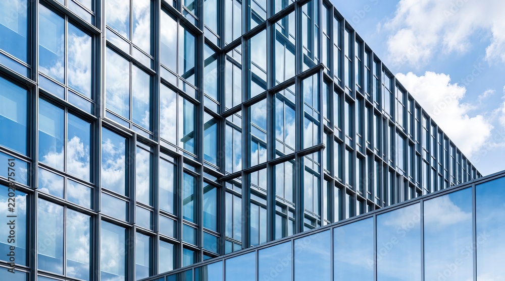 Obraz premium Modern Architectural Building with Reflective Glass Facade