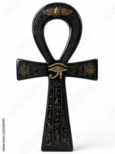 ankh symbol in polished stone