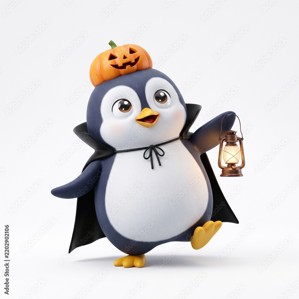 Fototapeta premium halloween penguin cartoon