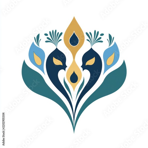 Elegant peacock flock unity logo icon
