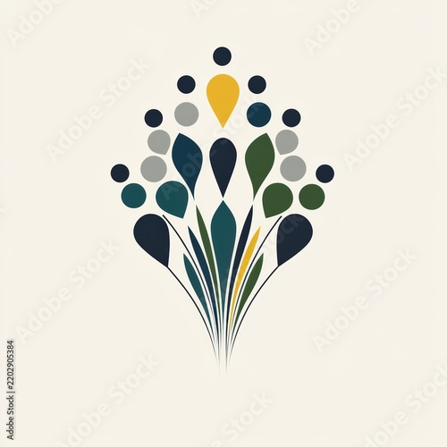 Abstract tree community network logo icon

