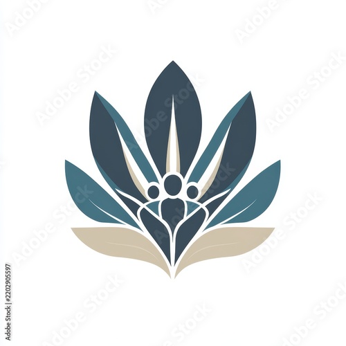 Botanical foliage people community logo icon

