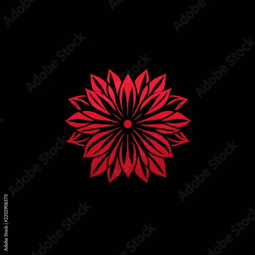 Red lotus mandala flower ornament pattern
