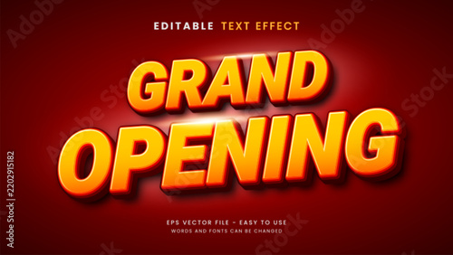 Grand opening 3d editable text effect promotion template
