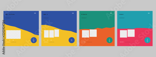 Modern multipurpose social media carousel poster design set with vibrant geometric layouts for professional digital brand marketing templates