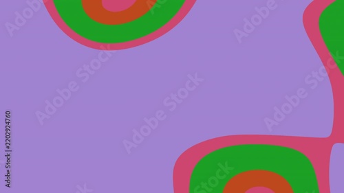 Abstract colorful organic shapes and patterns in a retro psychedelic style.