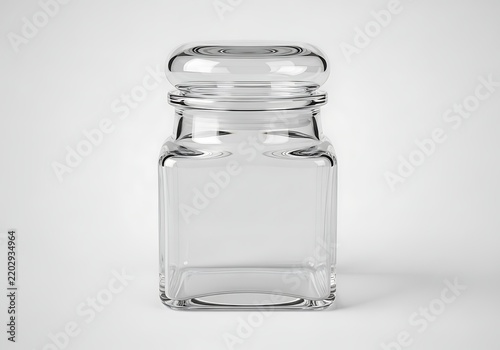 Clear glass jar with metal lid