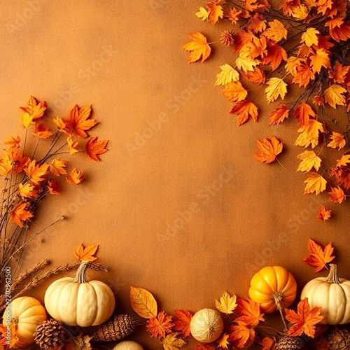 autumn background with pumpkins