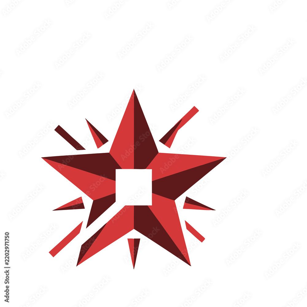 Fototapeta premium Red star with abstract elements