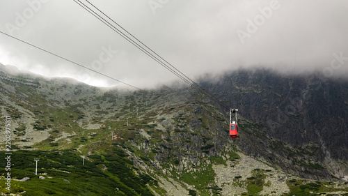 Photography Cable car in the mountains of Tatra