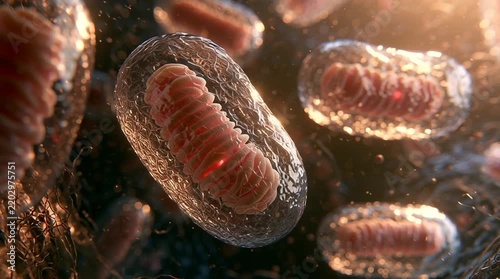 Mitochondria cellular energy production biological cell structure and microscopic anatomy medical science animation of human cell organelles
