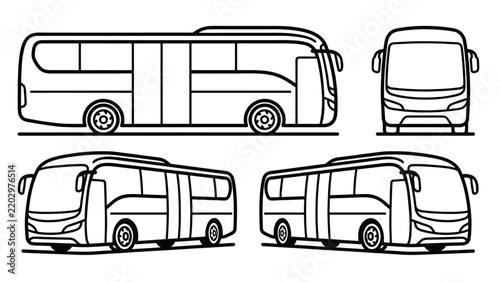 Modern City Bus Vector Illustration for Public Transportation and Travel.