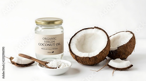 Coconut oil products and ingredients for natural skincare and cooking