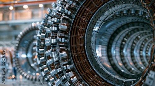 Advanced engineering and industrial innovation large turbine components in a manufacturing facility precision mechanical assembly and heavy industry