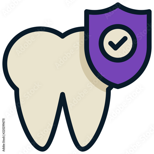 teeth tooth healthy prevent protect filled outline icon