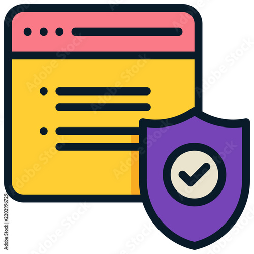 website online data prevent protect filled outline icon