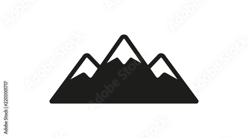 Simple black mountain range icon for website or brochure design