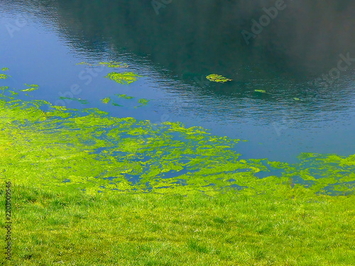 Konstfotografi View of the temporary Bondo Lake at the Pertiuca terminal moraine above the village of Vesio