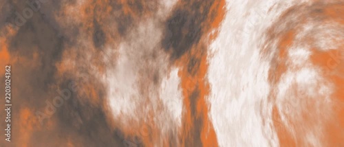 Abstract swirling clouds orange white and grey motion background