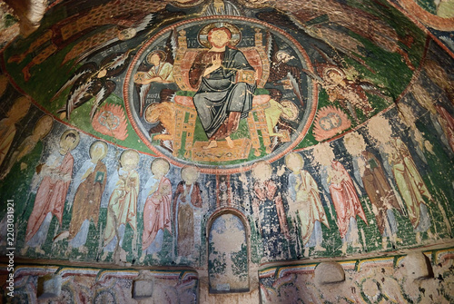 Fresco in cave church. Cappadocia.Turkey