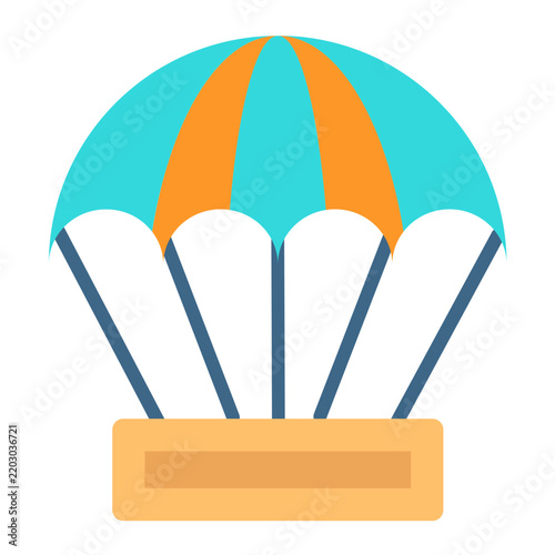 Parachute Vector Design Icon Style