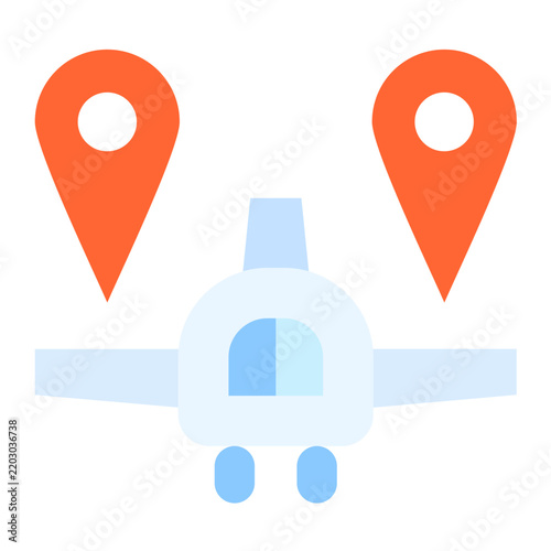 Flight Location Vector Design Icon Style