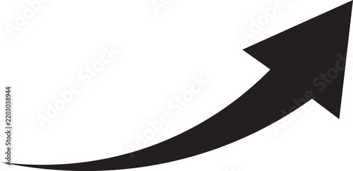 black curved graph with arrow.  black curved graph with arrow vector. eps